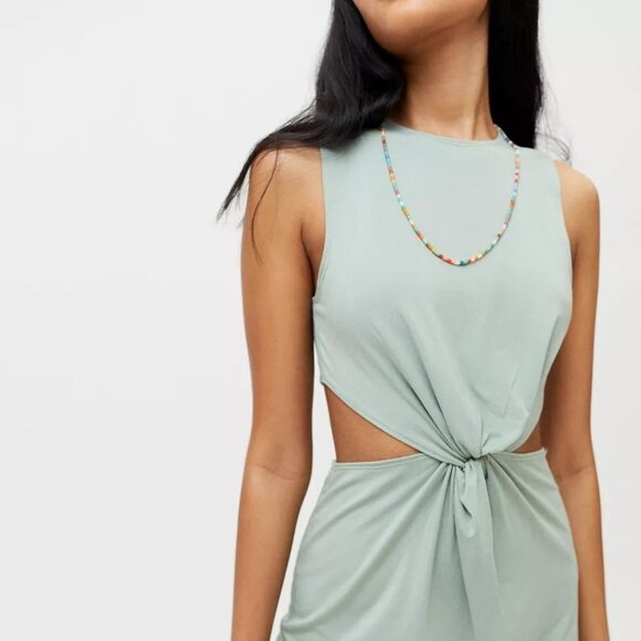 Uo Charlie Knot Tank Dress - Mint Green - Picture 3 of 7